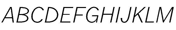 Juunior ThinItalic Font UPPERCASE