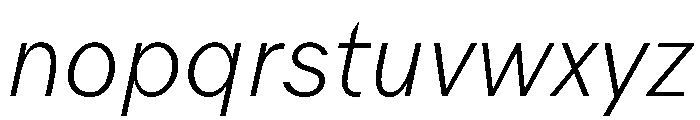 Juunior ThinItalic Font LOWERCASE