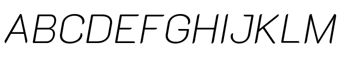 K2D Thin Italic Font UPPERCASE