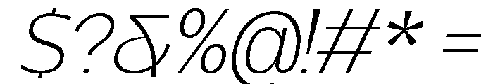 Kanile Thin Italic Font OTHER CHARS