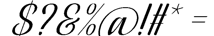 KartynaScriptSlant Font OTHER CHARS