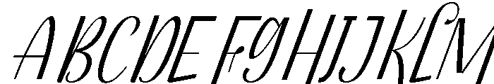 KartynaScriptSlant Font UPPERCASE