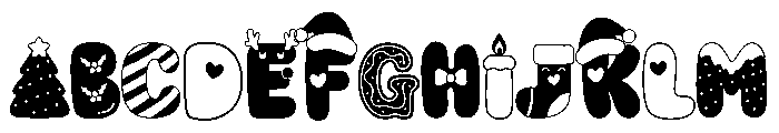 Kawaii Christmas Font UPPERCASE