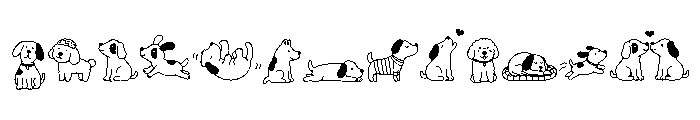 Kawaii Dog Doodles Font UPPERCASE