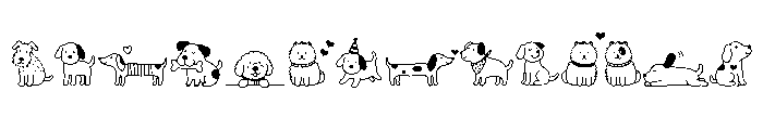 Kawaii Dog Doodles Font UPPERCASE