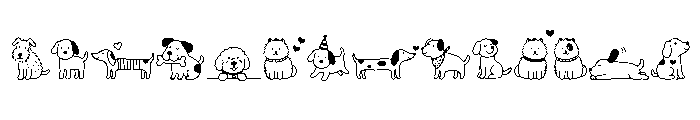 Kawaii Dog Doodles Font LOWERCASE