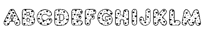 Kawaii Heart Font UPPERCASE