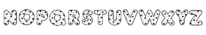 Kawaii Heart Font UPPERCASE