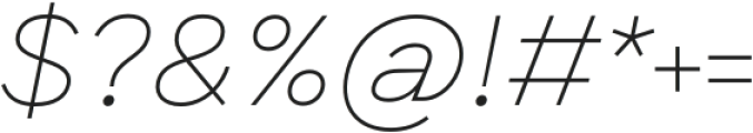 Karst Hairline Italic otf (100) Font OTHER CHARS