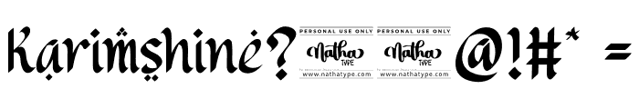 Karimshine Personal Use Font OTHER CHARS