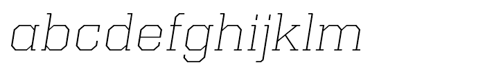 Kairos Extended Extra Light Italic Font LOWERCASE