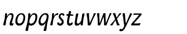 Kaeswaii Condensed Book Italic Font LOWERCASE