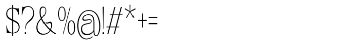 Kagista Display Thin Condensed Font OTHER CHARS