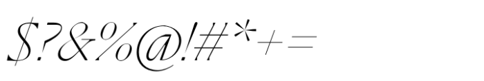 Kaguci Ultra Thin Italic Font OTHER CHARS