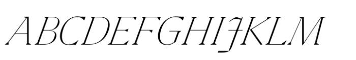 Kaguci Ultra Thin Italic Font UPPERCASE