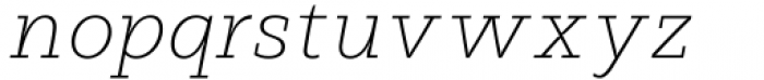 Kaluny Pro Thin Italic Slab Font LOWERCASE