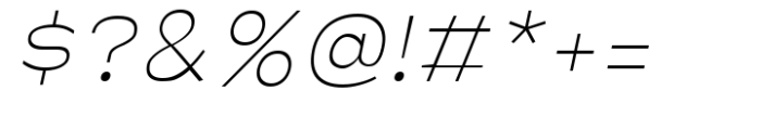 Kanakira Thin Italic Font OTHER CHARS