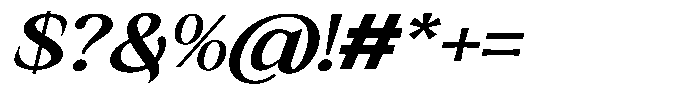 Kanellis Bold Expanded Italic Font OTHER CHARS