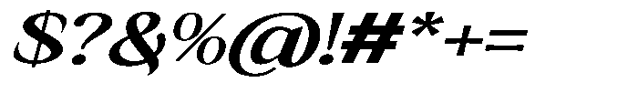 Kanellis Bold Extra Exp Italic Font OTHER CHARS