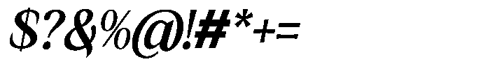 Kanellis Bold Semi Condensed Italic Font OTHER CHARS