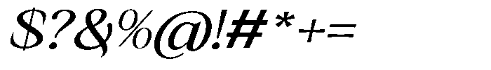 Kanellis Expanded Italic Font OTHER CHARS