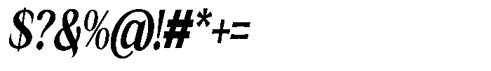Kanellis Extra Bold Extra Condensed Italic Font OTHER CHARS