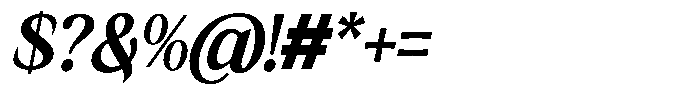 Kanellis Extra Bold Semi Condensed Italic Font OTHER CHARS