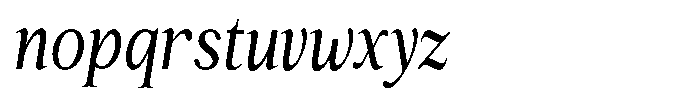 Kanellis Extra Condensed Italic Font LOWERCASE