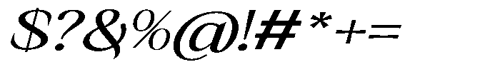 Kanellis Extra Expanded Italic Font OTHER CHARS