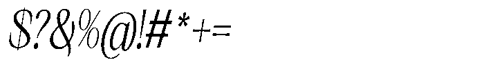 Kanellis Extra Light Extra Condensed Italic Font OTHER CHARS