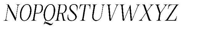 Kanellis Extra Light Extra Condensed Italic Font UPPERCASE