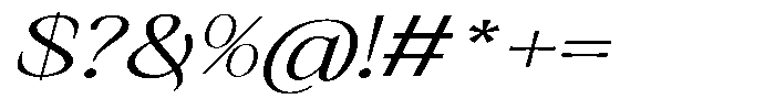 Kanellis Extra Light Extra Exp Italic Font OTHER CHARS
