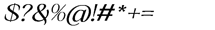 Kanellis Light Expanded Italic Font OTHER CHARS