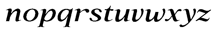 Kanellis Medium Expanded Italic Font LOWERCASE