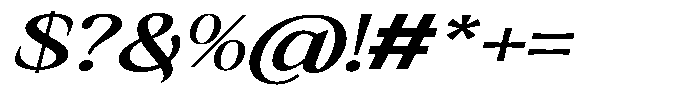 Kanellis Sem Bold Extra Exp Italic Font OTHER CHARS