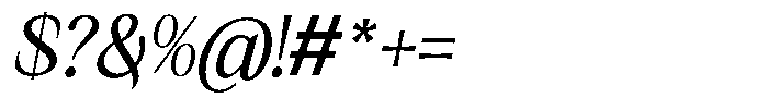 Kanellis Semi Condensed Italic Font OTHER CHARS