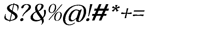 Kanellis Semi Expanded Italic Font OTHER CHARS
