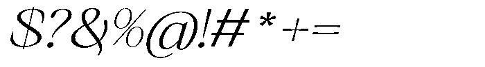 Kanellis Thin Expanded Italic Font OTHER CHARS
