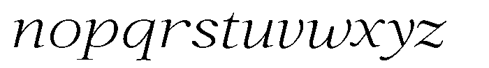 Kanellis Thin Expanded Italic Font LOWERCASE