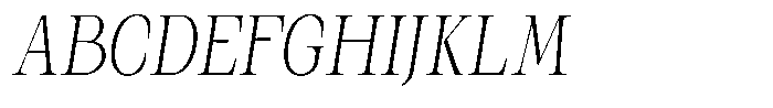 Kanellis Thin Extra Condensed Italic Font UPPERCASE