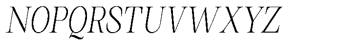 Kanellis Thin Extra Condensed Italic Font UPPERCASE