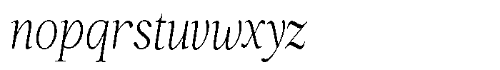 Kanellis Thin Extra Condensed Italic Font LOWERCASE