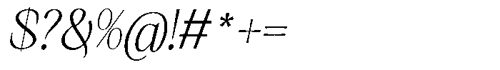 Kanellis Thin Semi Condensed Italic Font OTHER CHARS