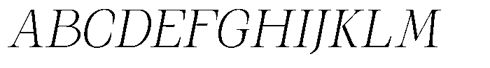 Kanellis Thin Semi Condensed Italic Font UPPERCASE