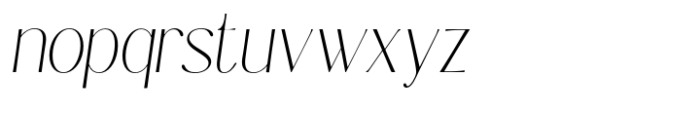 Kannesha Thin Italic Font LOWERCASE