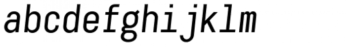 Karben 205 Mono Medium Oblique Font LOWERCASE