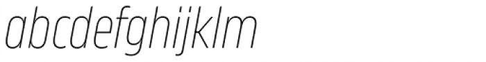 Karibu Narrow Thin Italic Font LOWERCASE