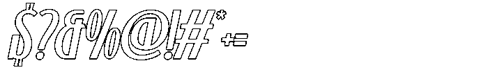 Kashtani Outline Oblique Font OTHER CHARS