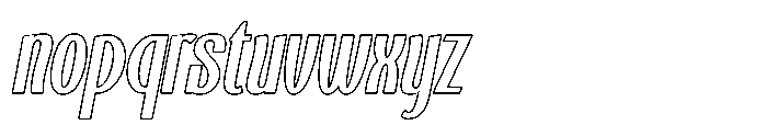 Kashtani Outline Oblique Font LOWERCASE