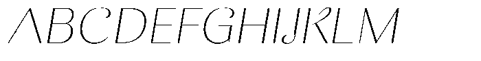 Kastien Extra Light Semi Expanded Slant Font UPPERCASE